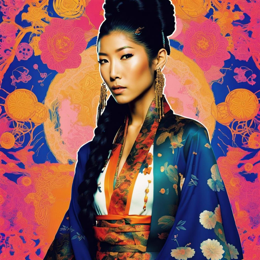 Jhene Aiko as Punk Geisha in Amber Tones