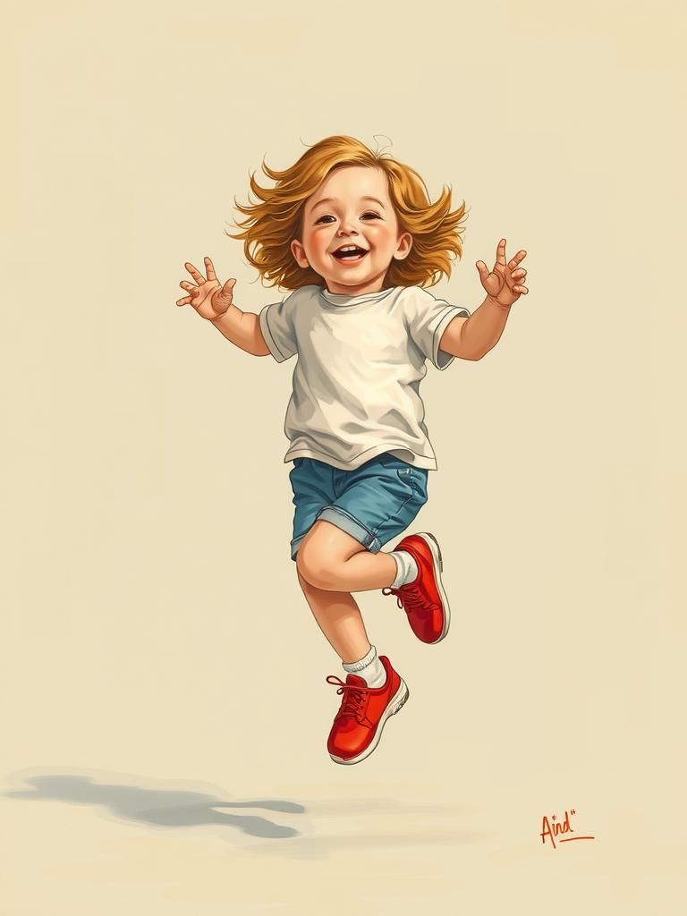 Child Playing, Carne Griffiths Style