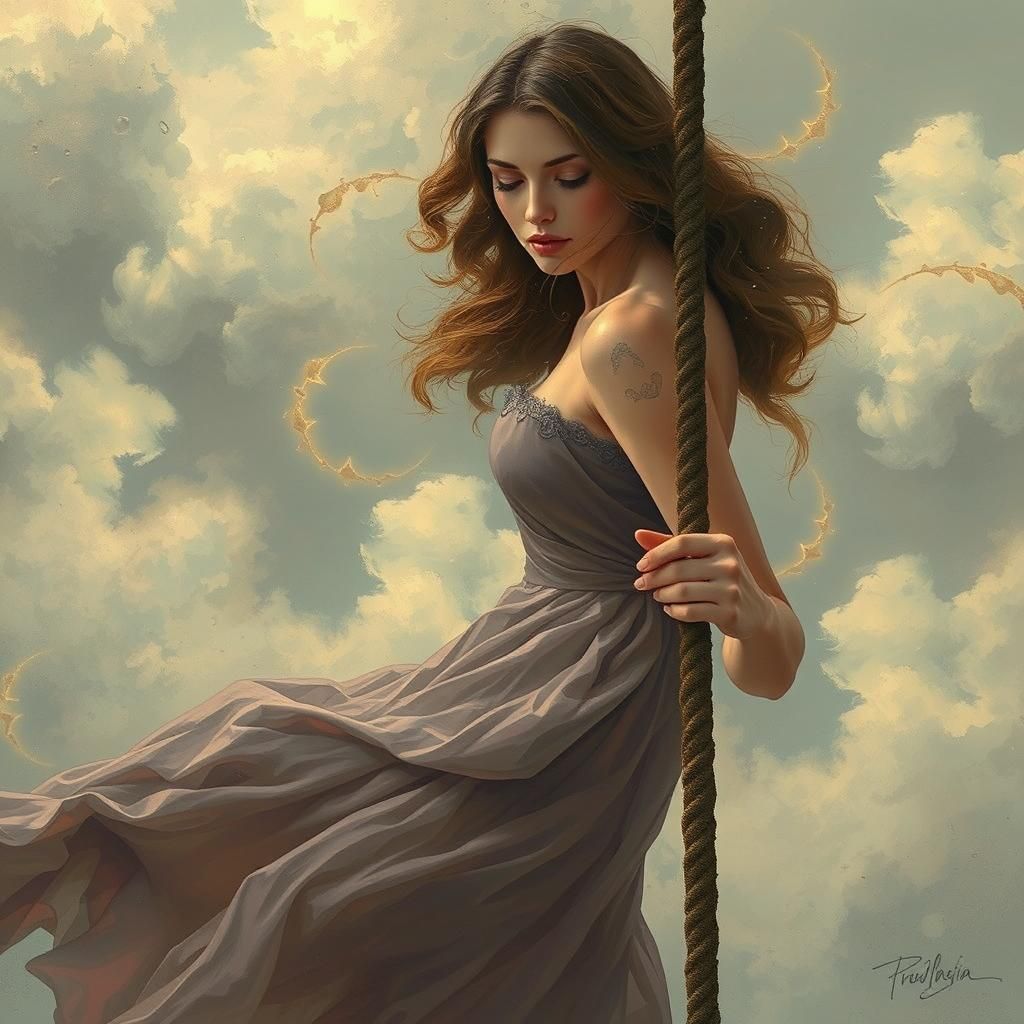 Dreamlike Surreal Portrait in Golden Light