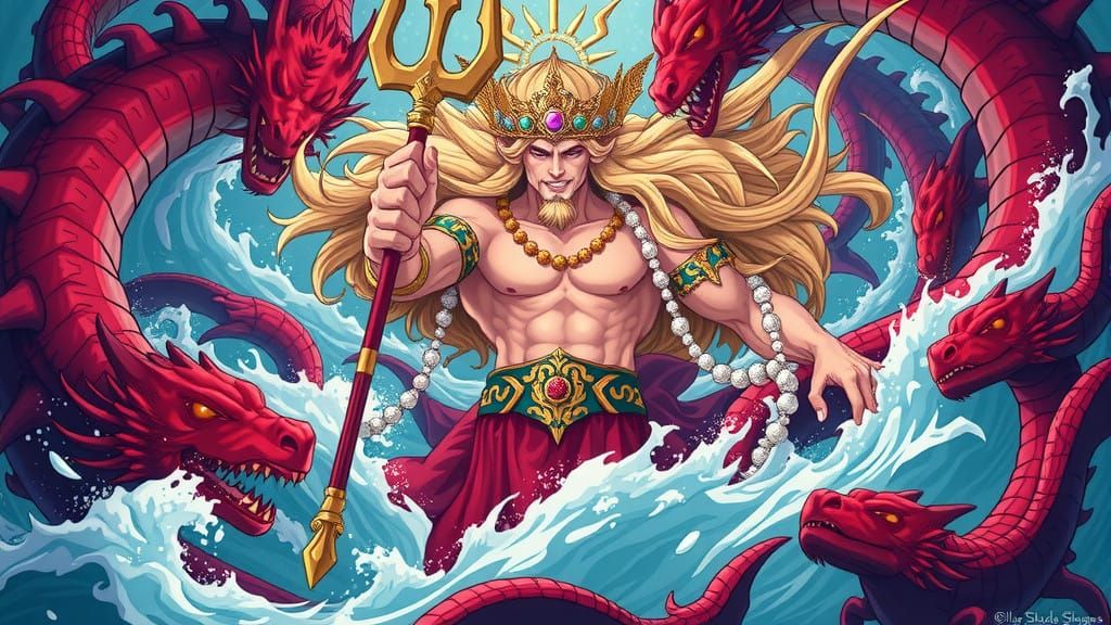 Majestic Carthaginian Sea God Rises from Vortex