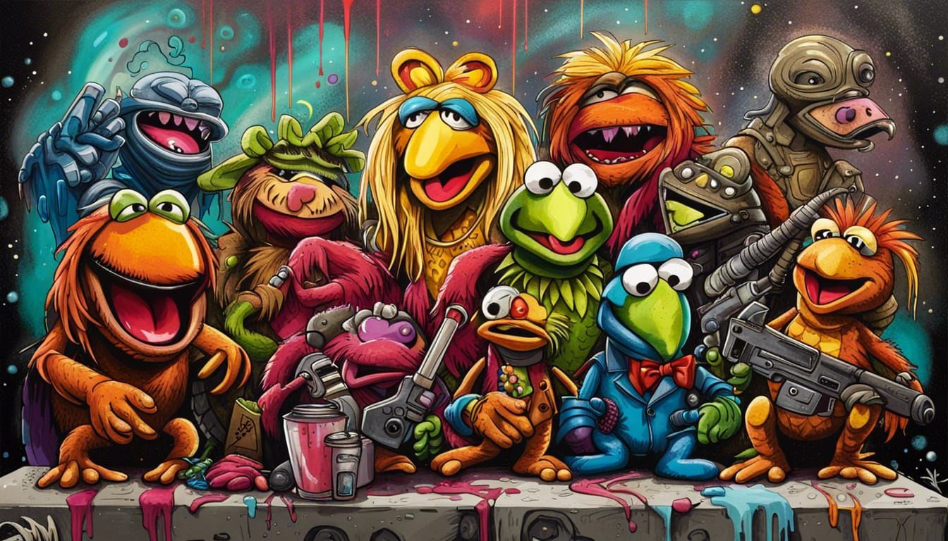 Muppets Vs Aliens Vs Predator: Graffiti Art Battle