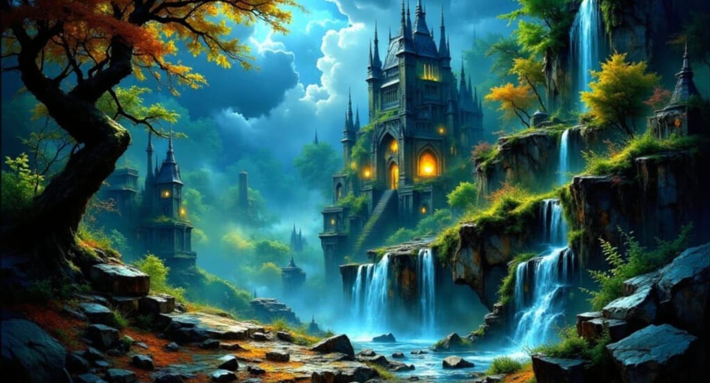 Lost Crystal City Overgrown with Nature