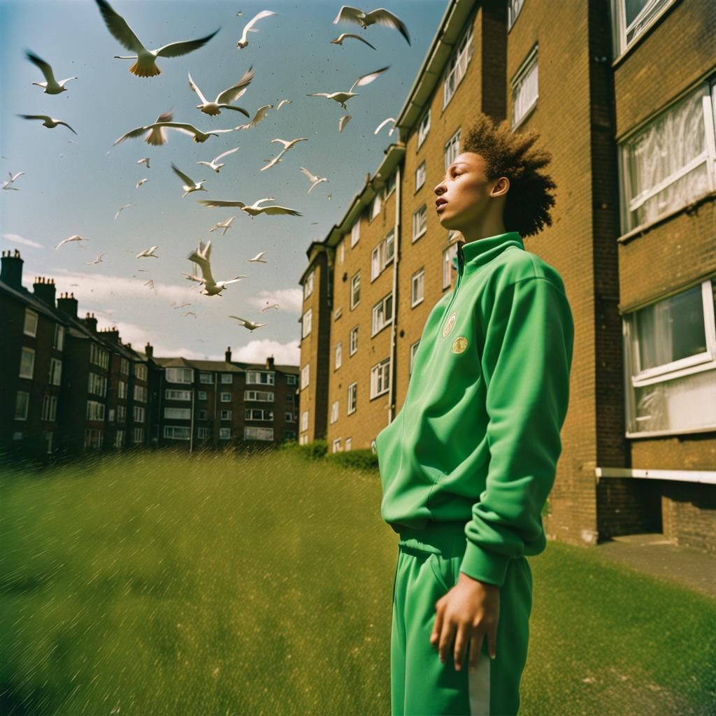 Yorkshire Council Estate in 90s Flash Photo Style