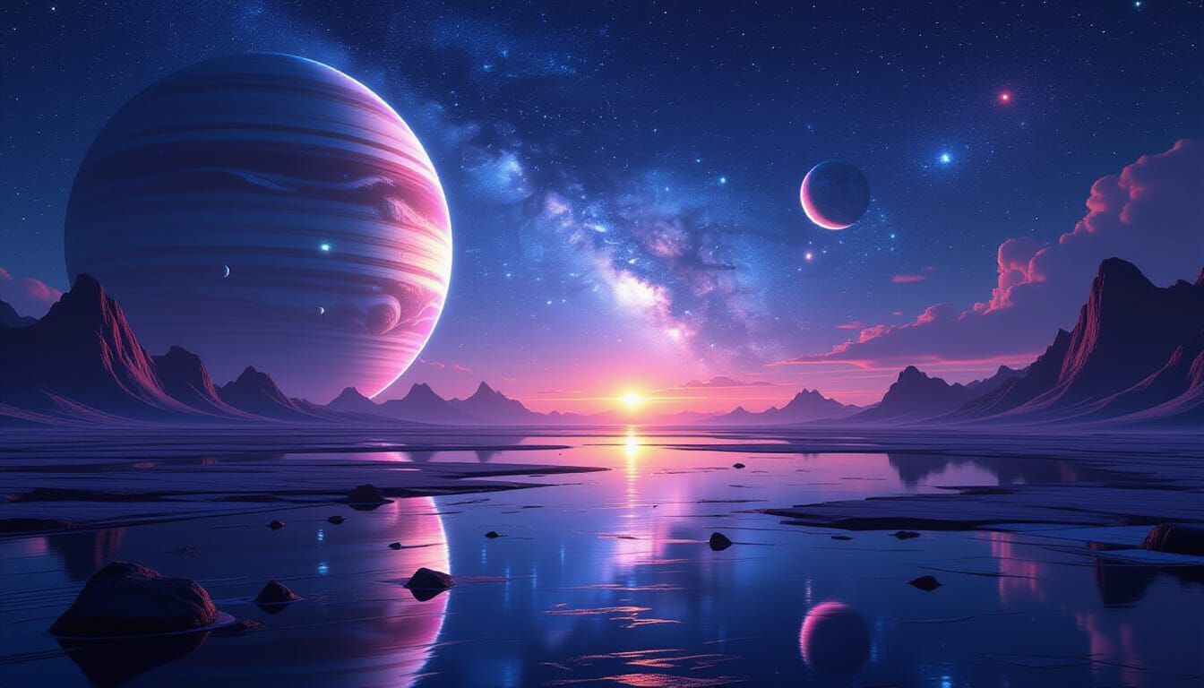 Glowing Neon Galaxy: Most Relaxing Place