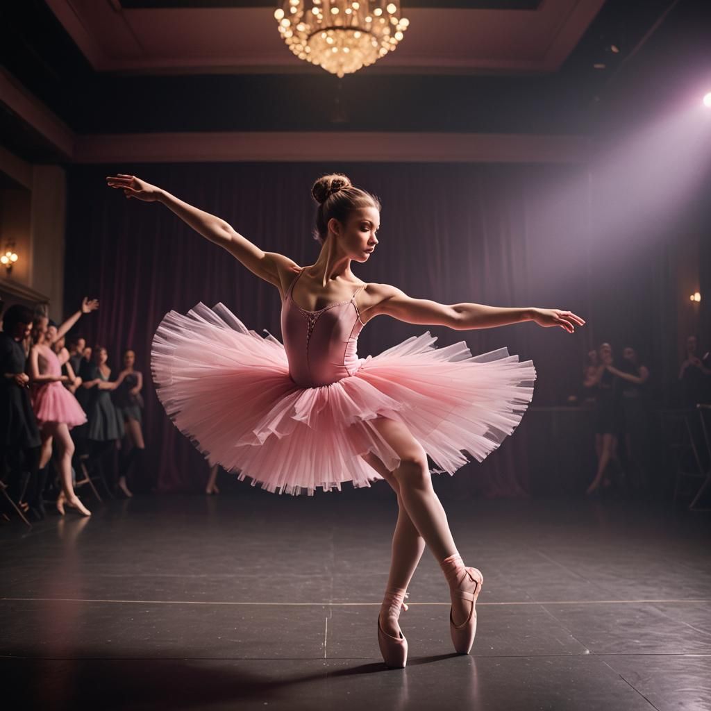 Ballerina's Dramatic Leap: A Cinematic Film Still