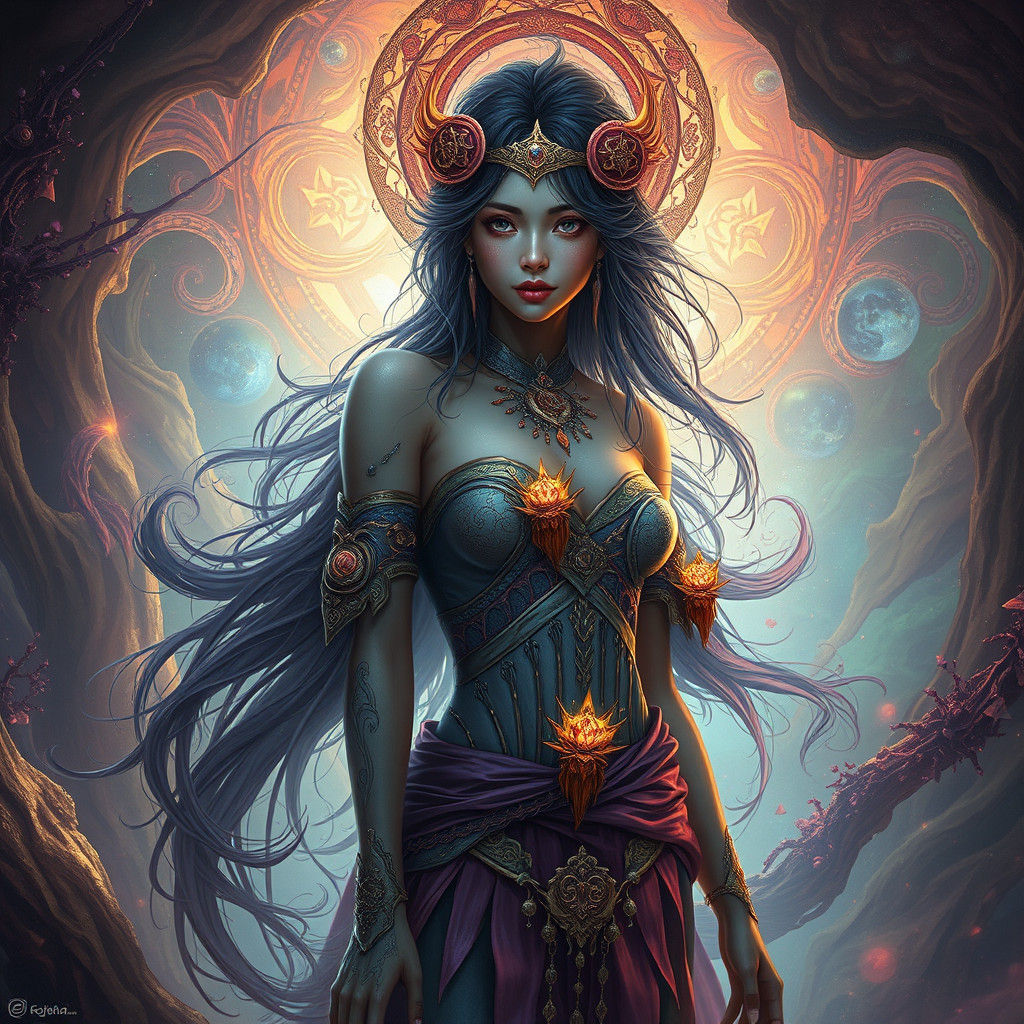 Enchanting Female Figure in Mystical Dreamscape