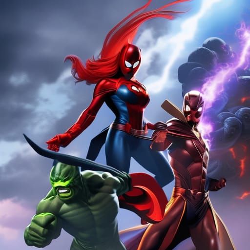 Superhero Team Battles Aliens in Comic Book Cover