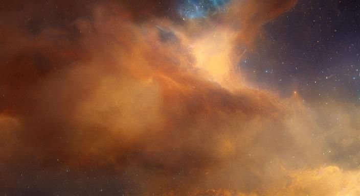 Nebula Kitten Face in Romanticism Style