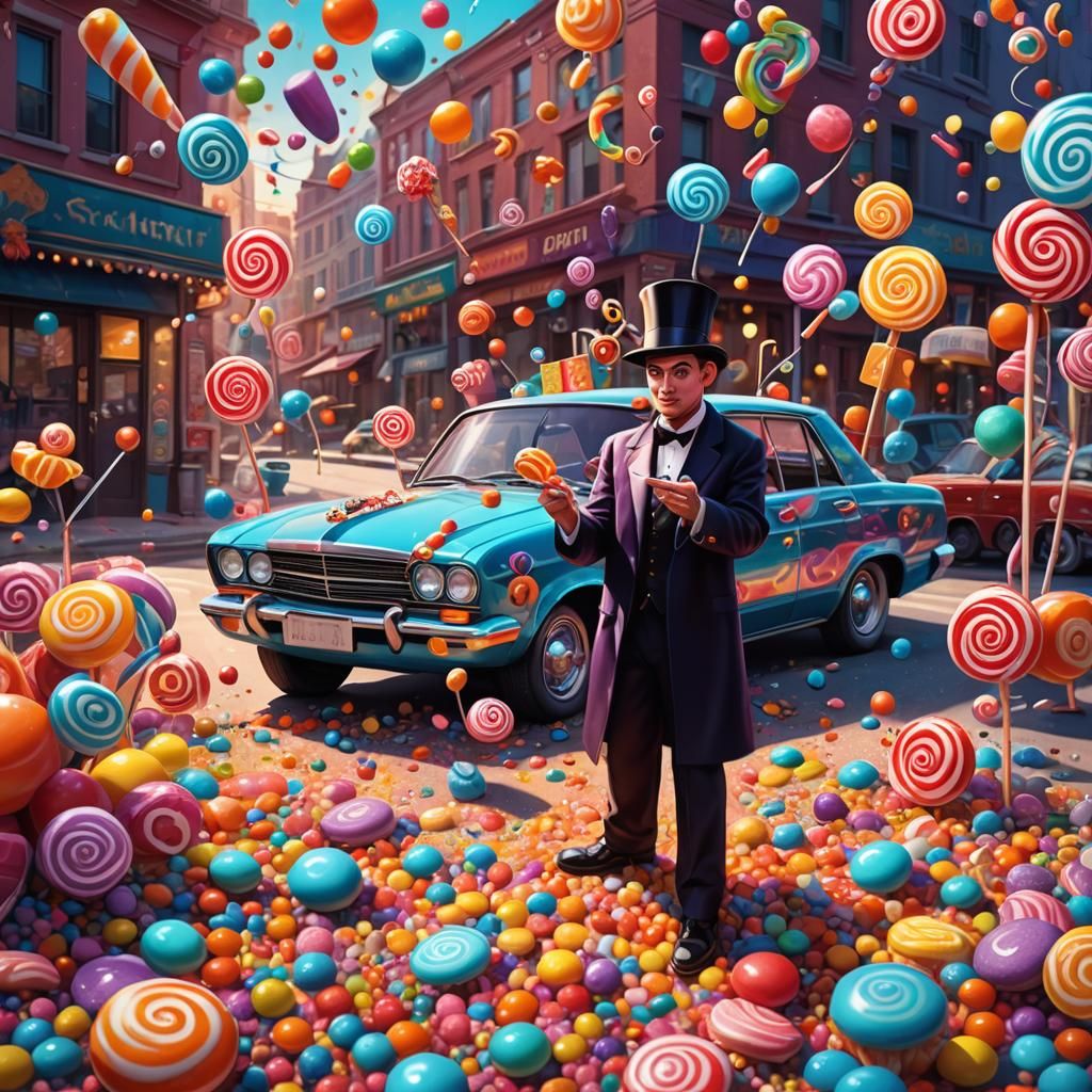 Magician with Tools in Candy Art Style