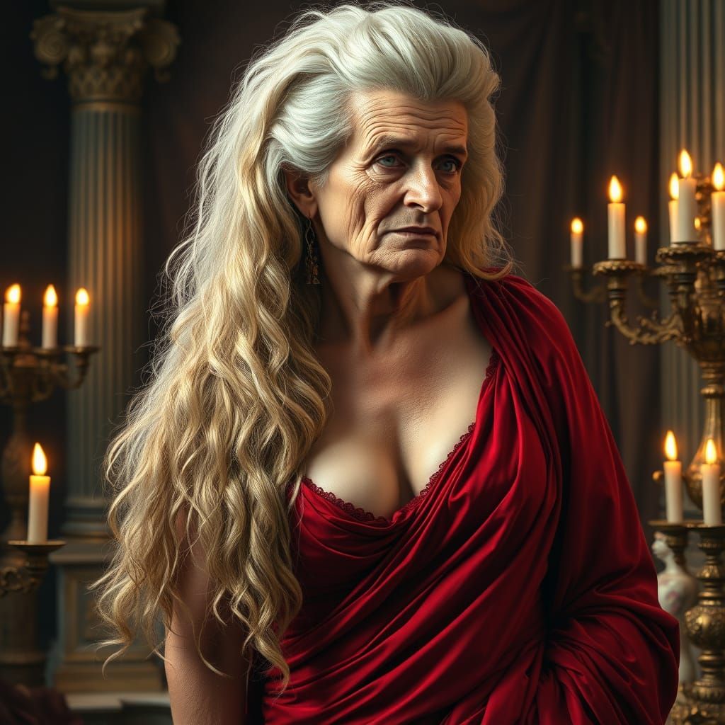 Elegant Elderly Transvestite as Empress Messalina in Lavish ...