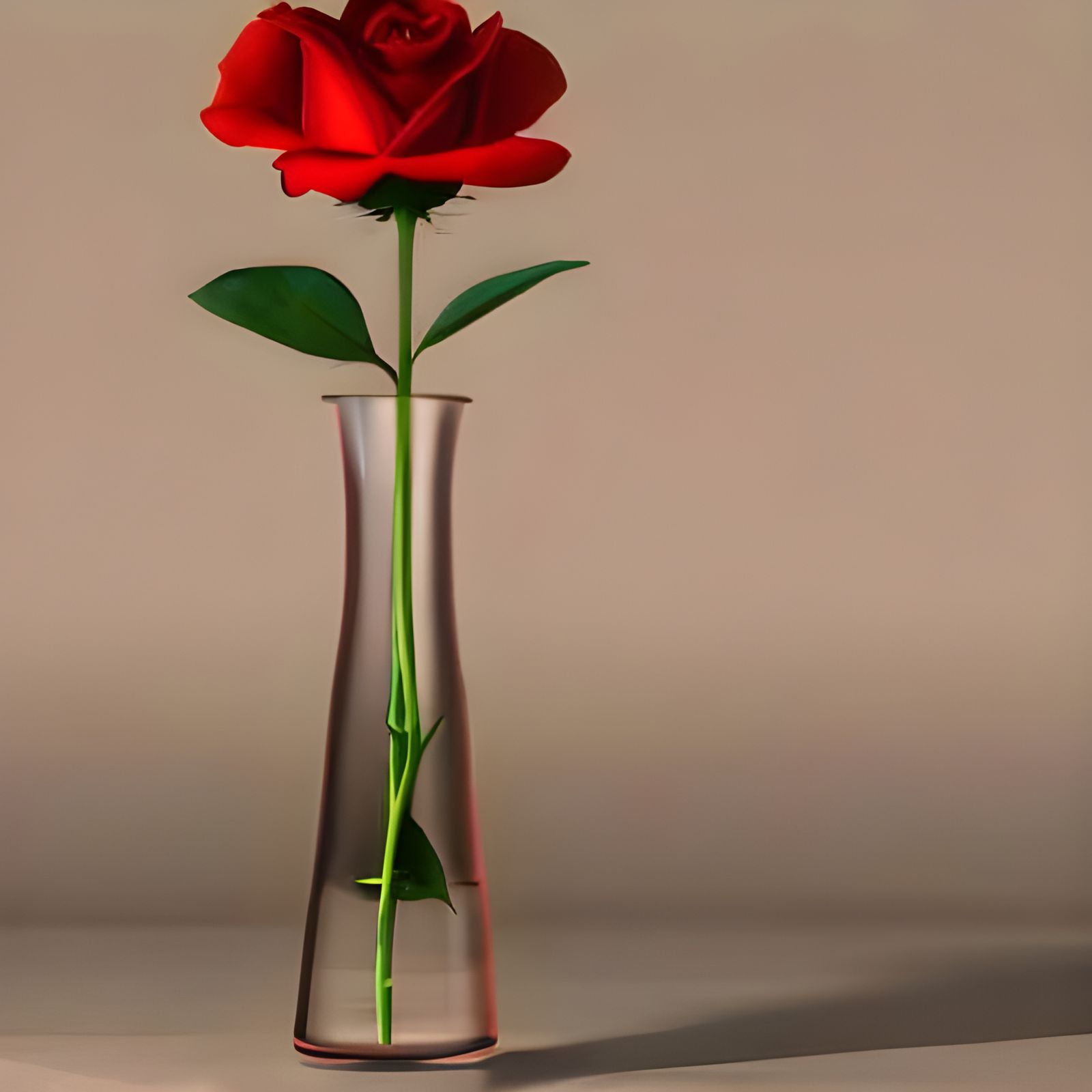 Single Red Rose in a Vase