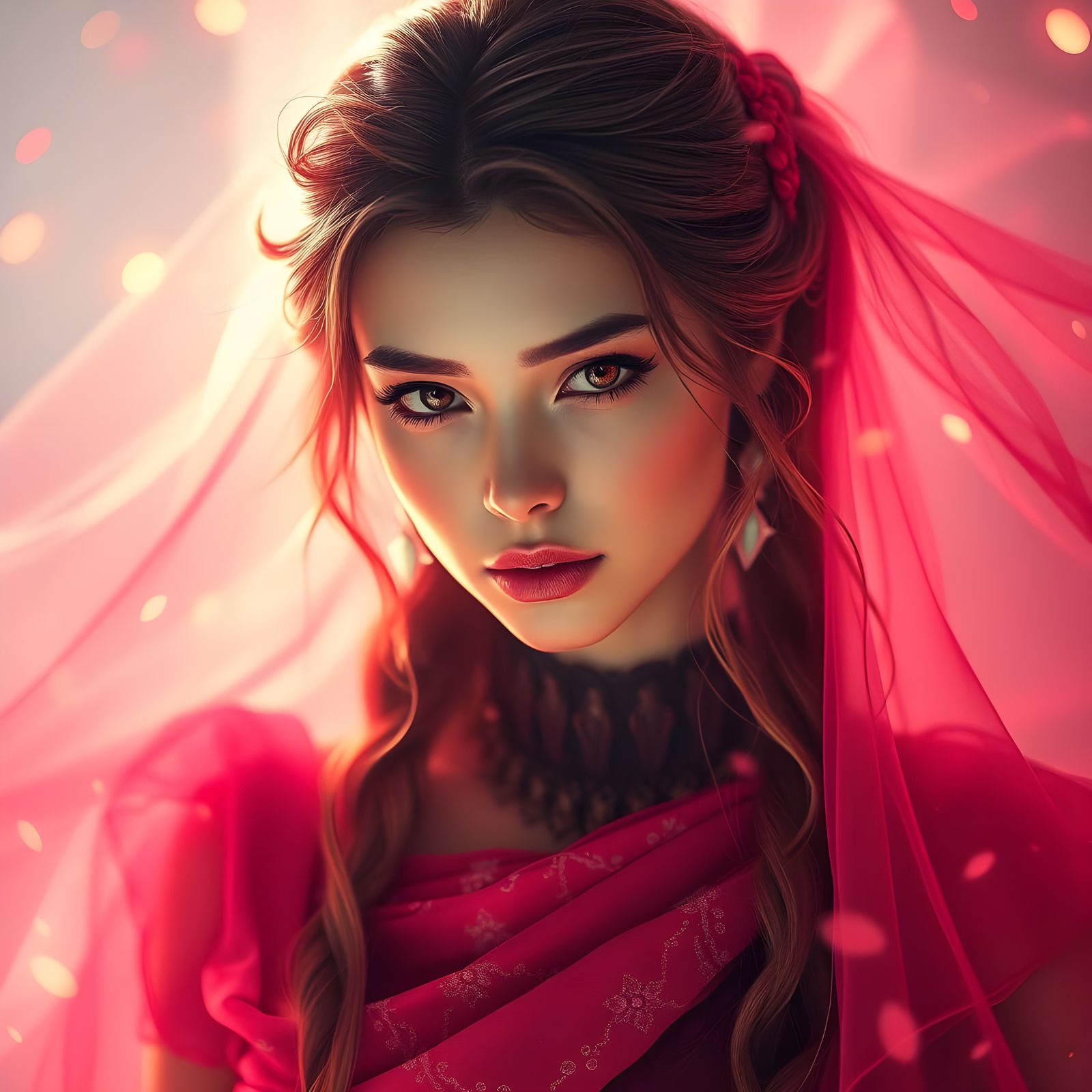 Ethereal Portrait of a Luminous Woman in Hyperrealistic HDR