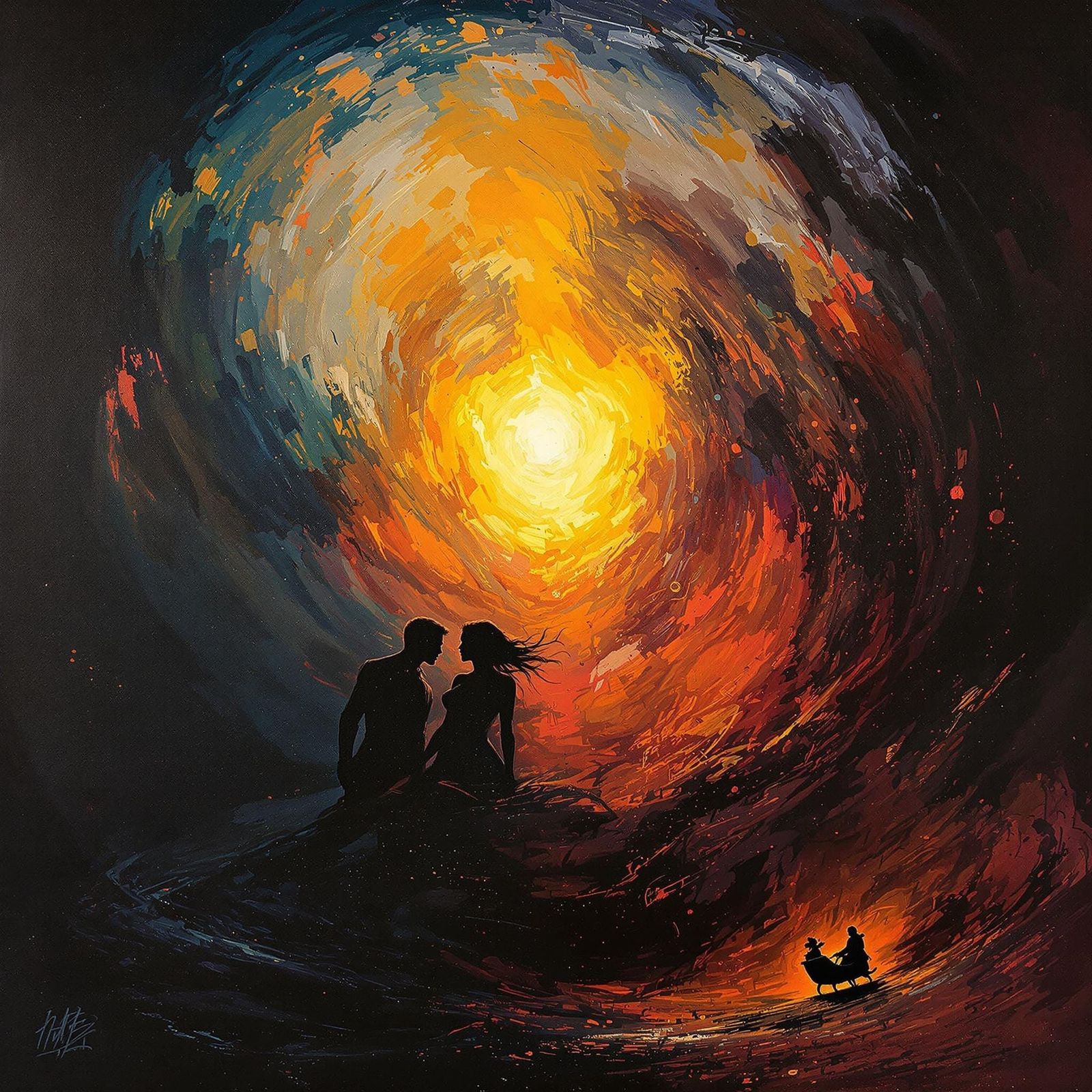 Introspective Oil Painting of Masculinity and Femininity