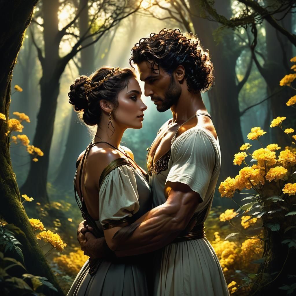 Romantic Fantasy Scene with Dynamic Lighting