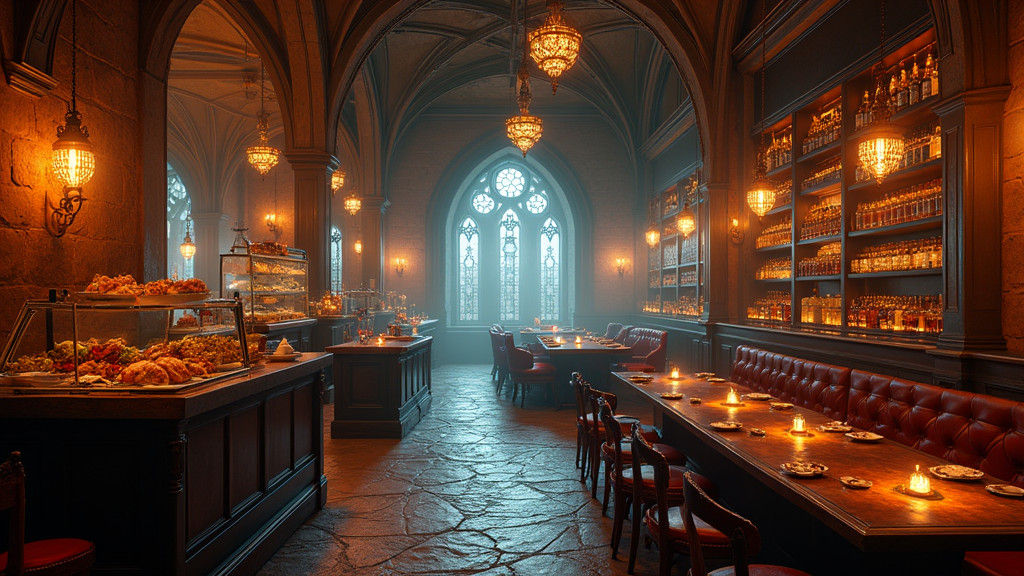 Medieval Restaurant Menu in Matte Painting Style