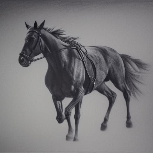 Hyperdetailed Charcoal Drawing of Old Town Road