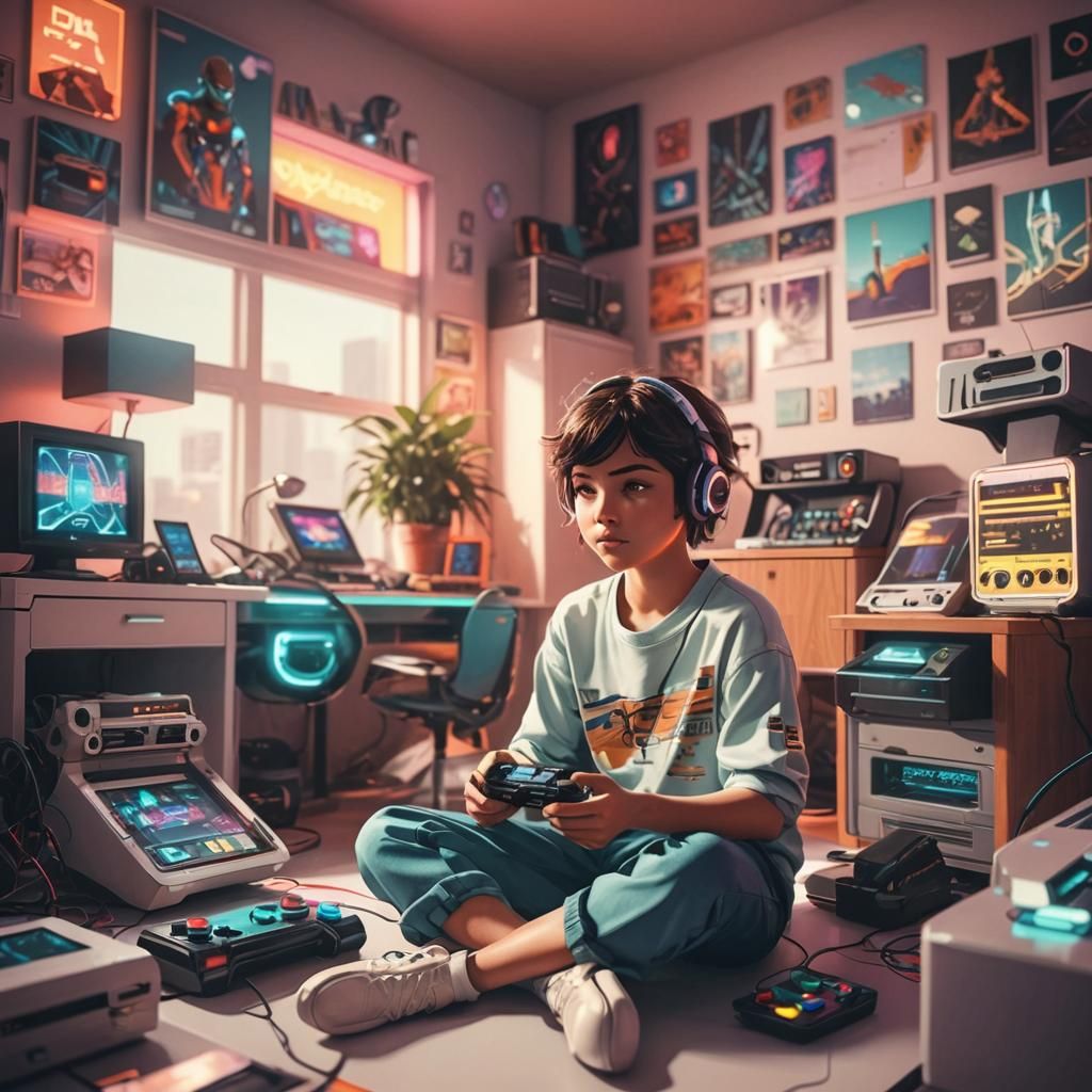 Neon Lit Futuristic Console Inspired by Syd Mead