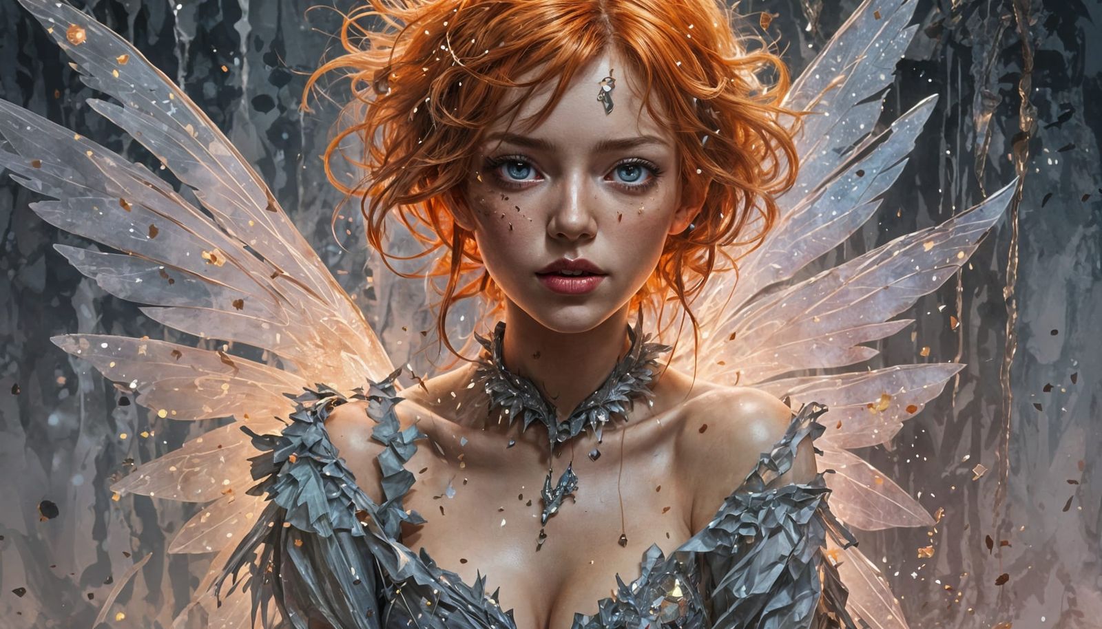 Fairy Girl in Horror Ink Drip Style