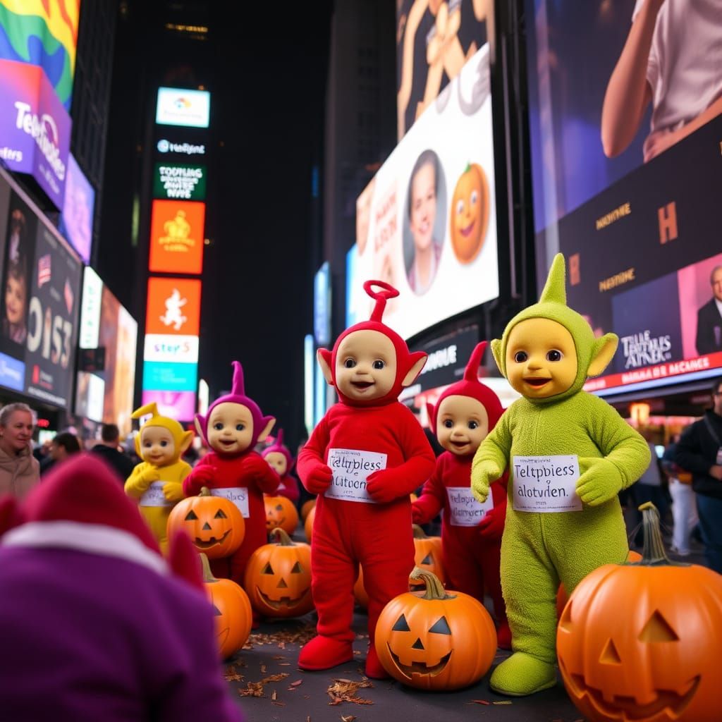 Teletubbies Halloween Invasion of Times Square