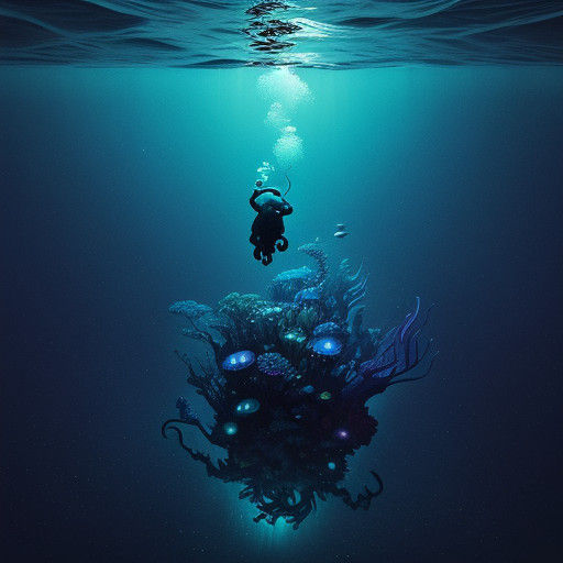 Surreal Dive into Oceanic Abstraction