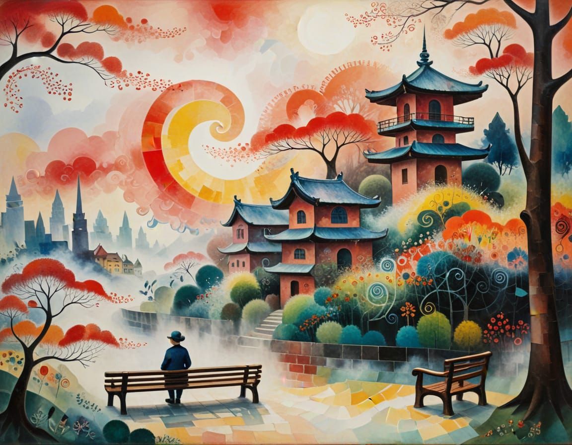 Bench in Tokyo, Paul Klee and Marc Chagall