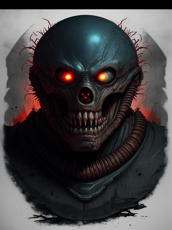 Biomechanical Horror Creature in Moebius Style