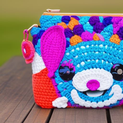 Lisa Frank Crochet Purse: Professional Photography