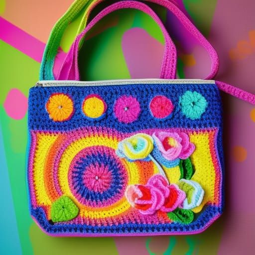 Lisa Frank Crochet Purse: Professional Photography