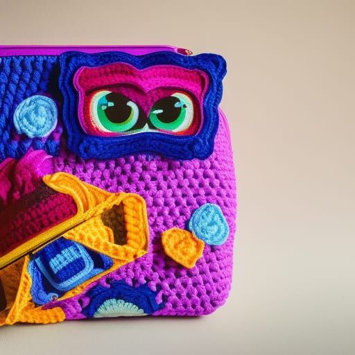 Lisa Frank Crochet Purse in Professional Photo