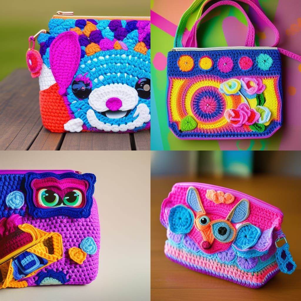 Lisa Frank Crochet Purse, Professional Photography