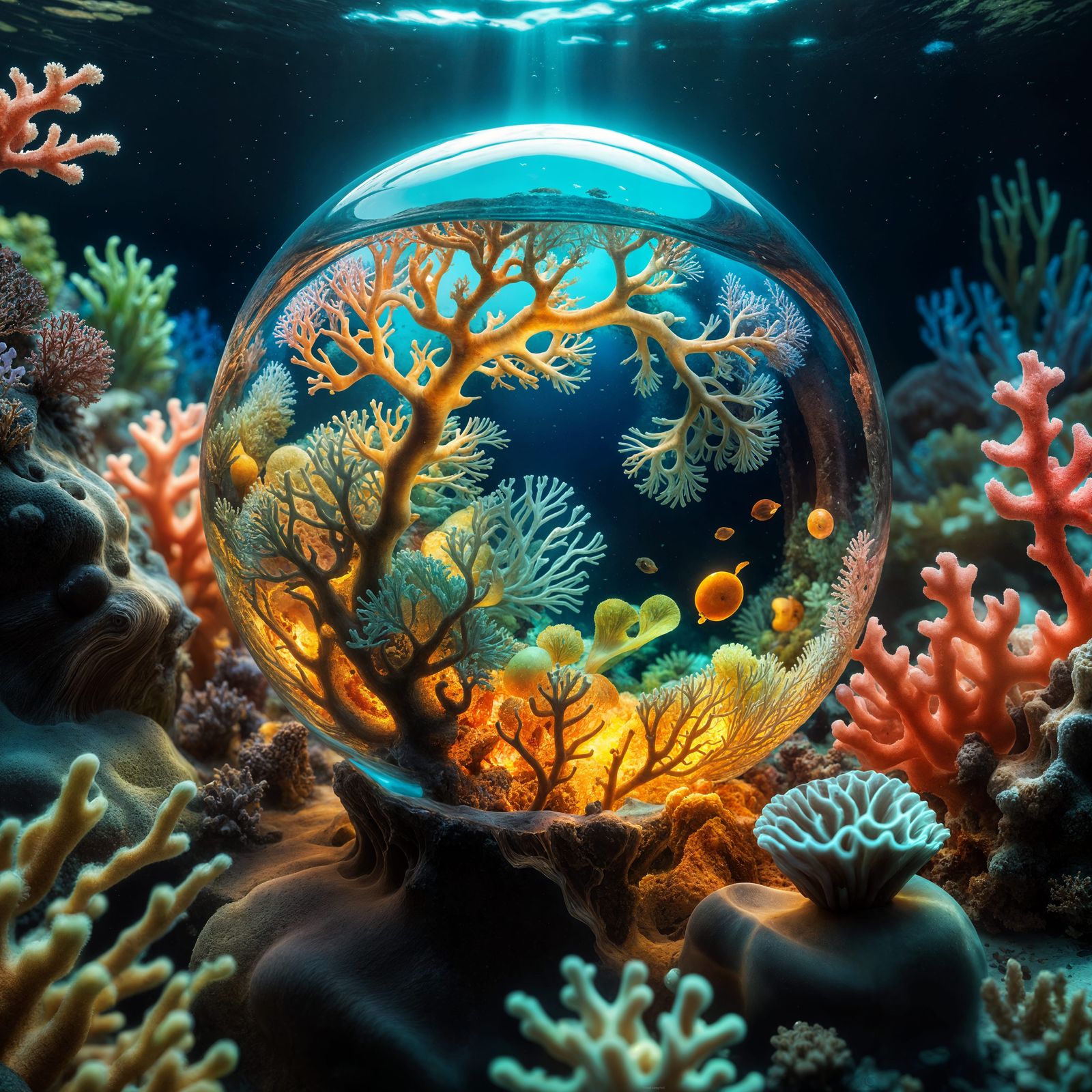 Glass Apple Undersea: Birefringent Light and Coral Reefs