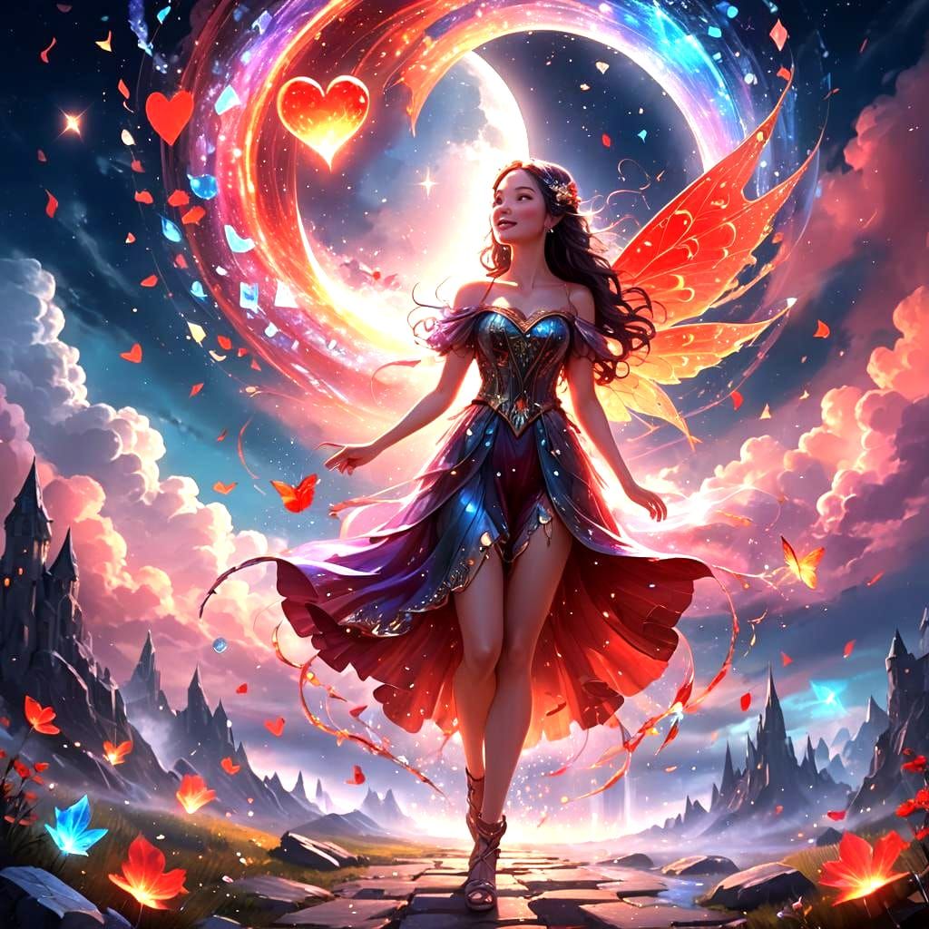 Beautiful Fairy Girl in Crystal Style