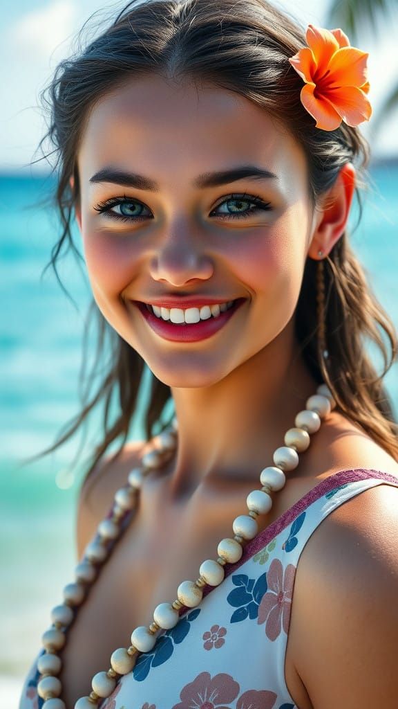 Polynesian Islander Goddess in Ethereal Glow