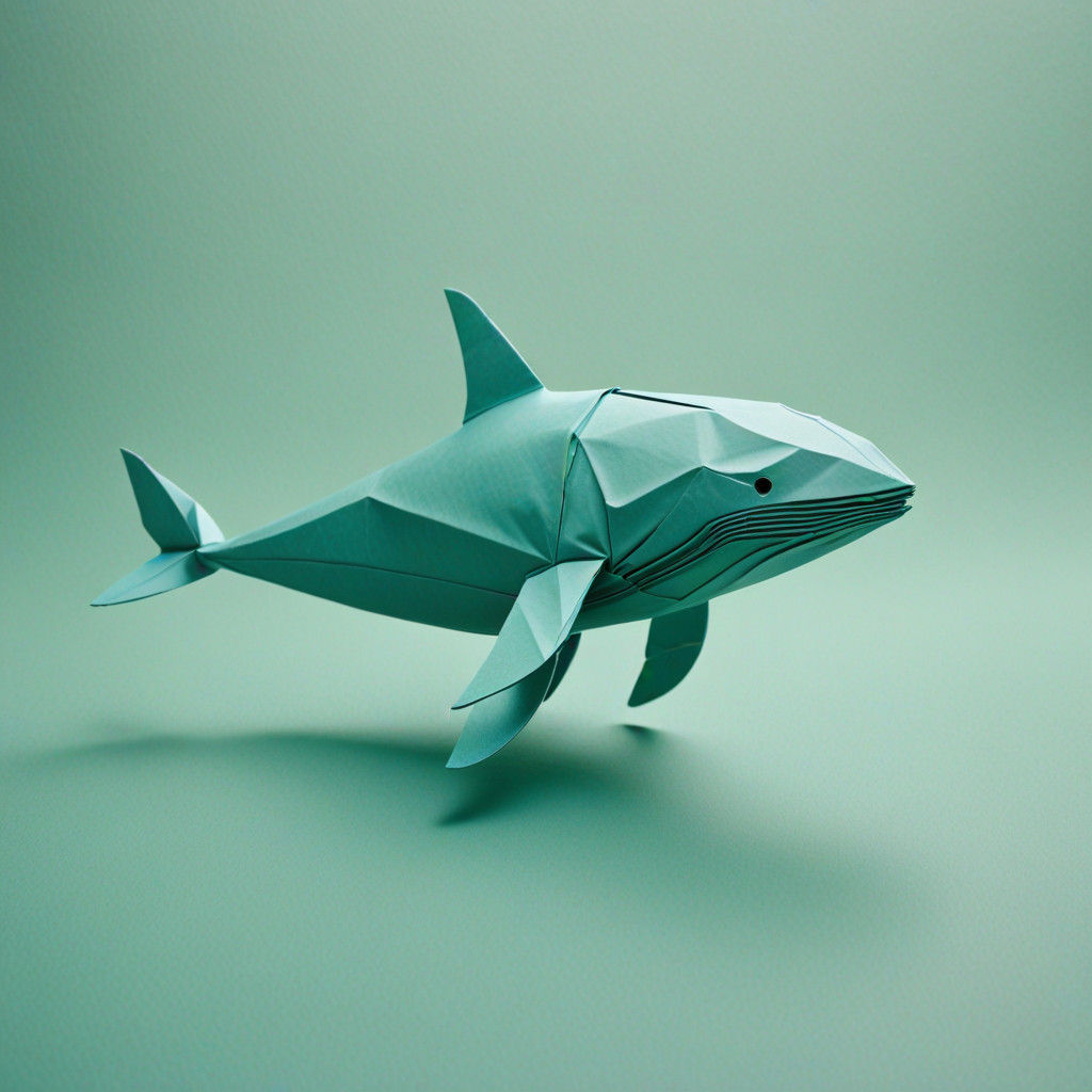 Whale in Soft Focus Papercraft Style