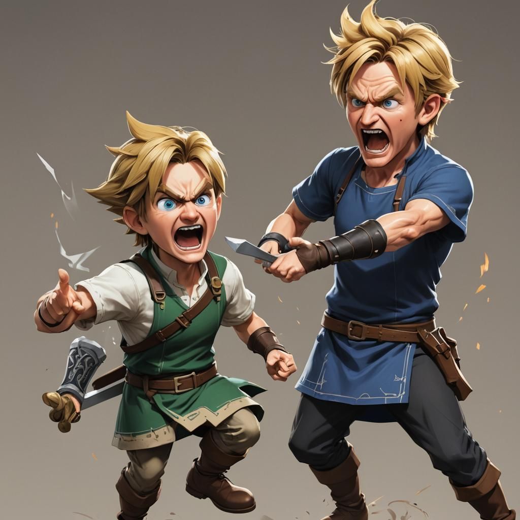 Gordon Ramsey Scolds Link: Detailed 3D Anime Art