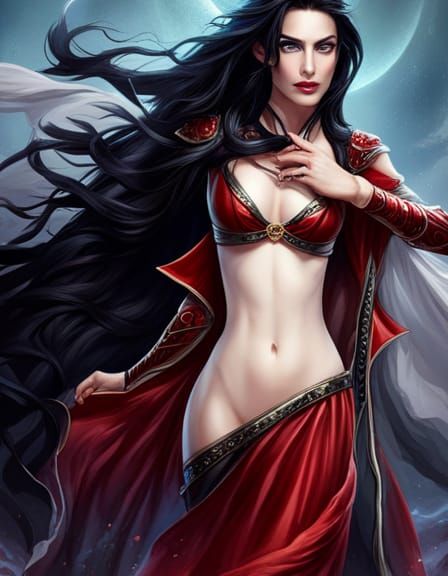 Dark Elf Wizard Portrait in Symmetrical Pose