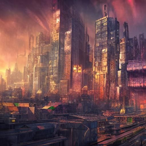 paisaje urbano distopico