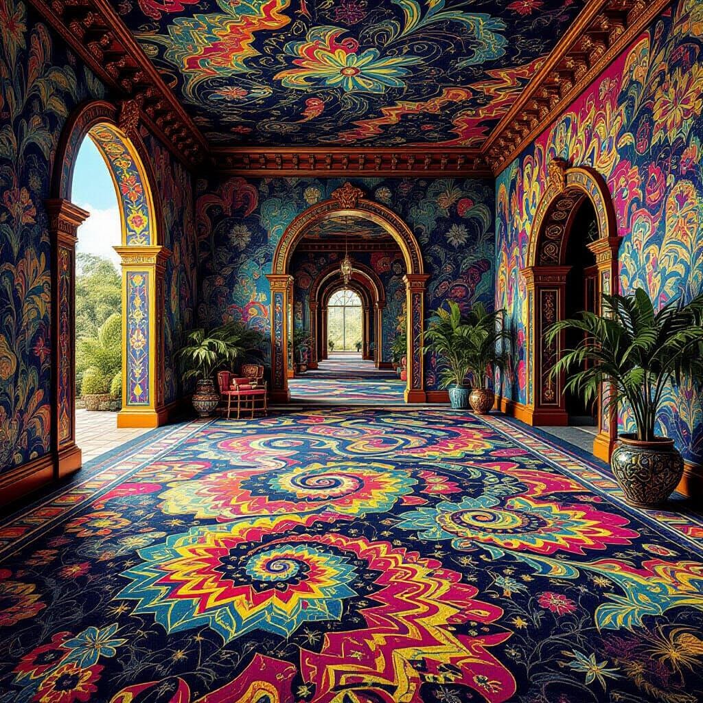 Kaleidoscope Carpet in Psychedelic Room