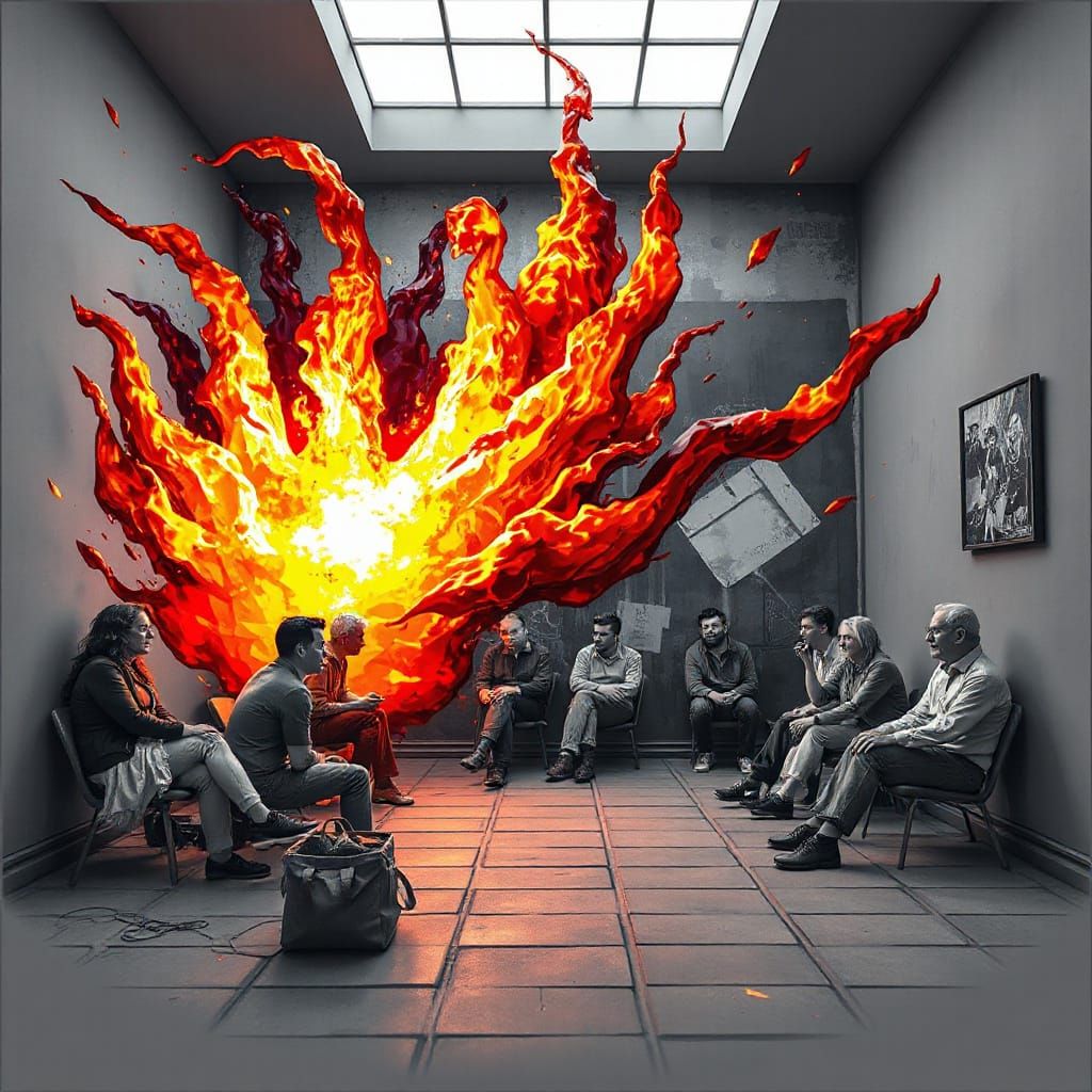 Vibrant Mural of Pentecost in Trompe L'oeil Style