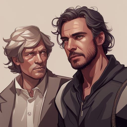 Detailed Portrait Concept Art in Triadic Colors