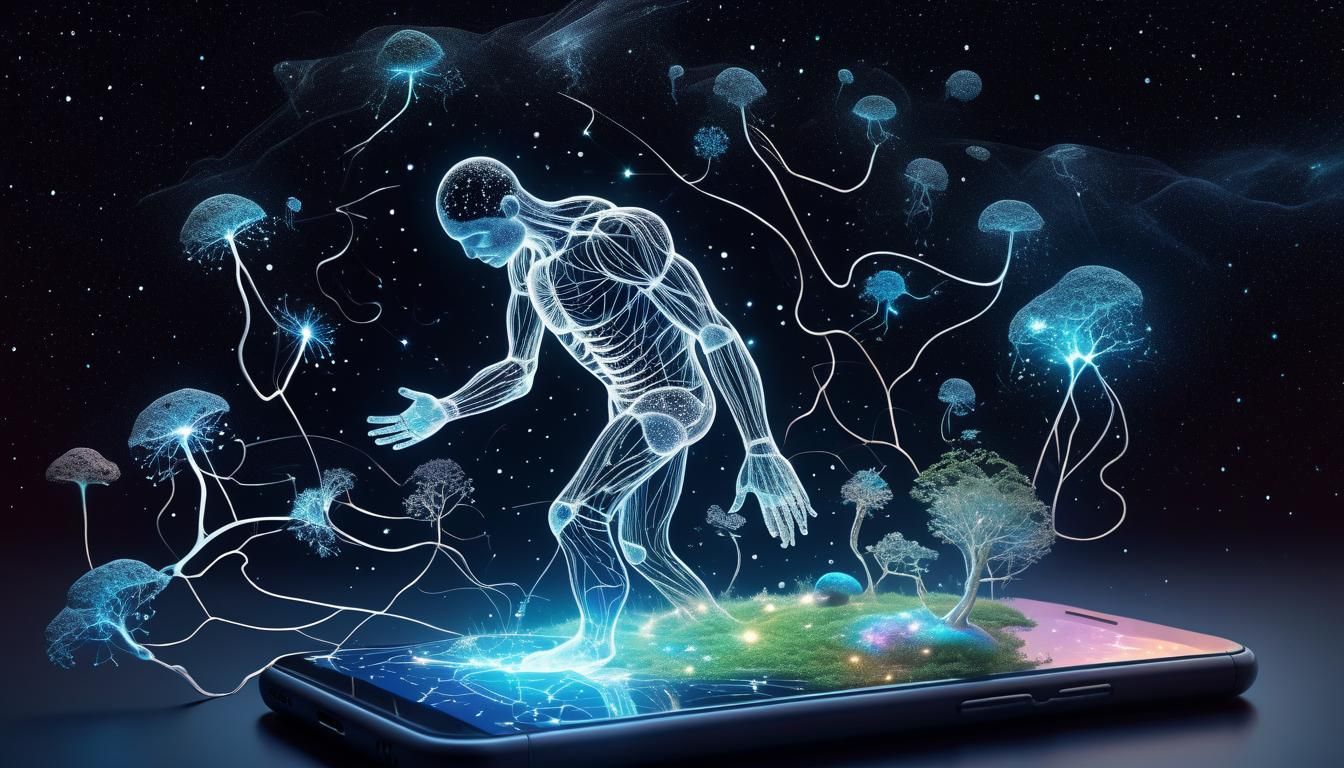 Electronic Mycelium Fusing Mind: Cosmic Holographic Illustra...