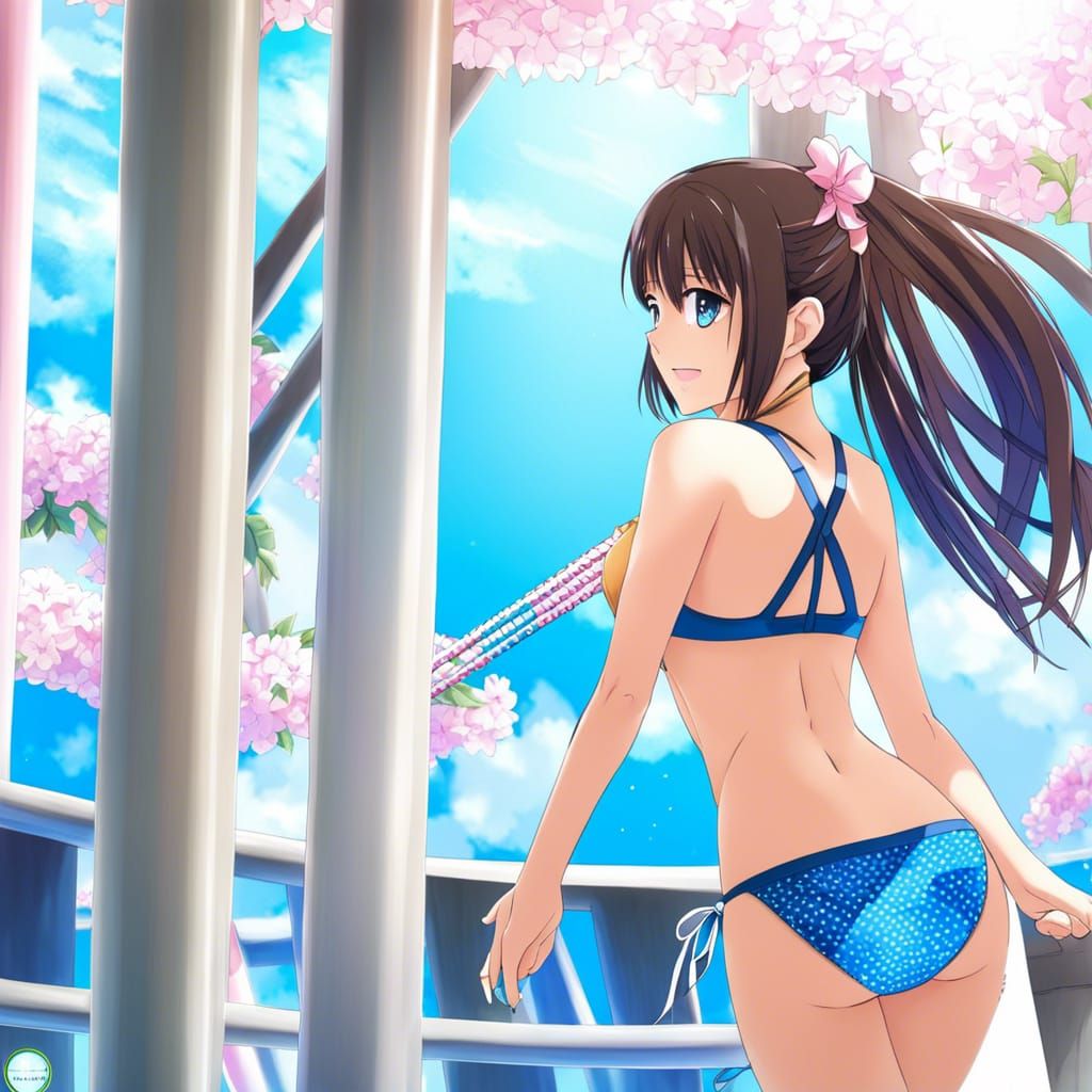 Anime Girl in Bikini: Japanese Manga Style