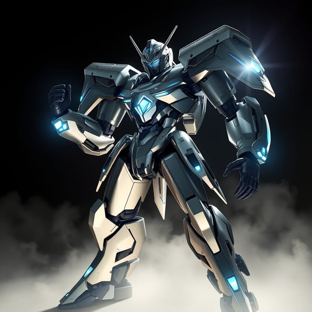 Futuristic Mechanical Suit in Anime Style