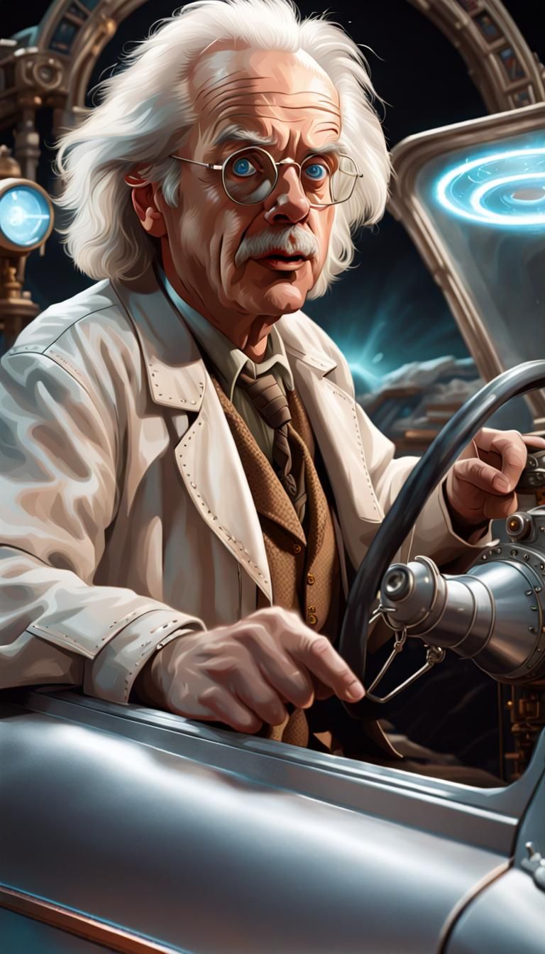 Doc Brown Time Travel Portrait with Depth Map