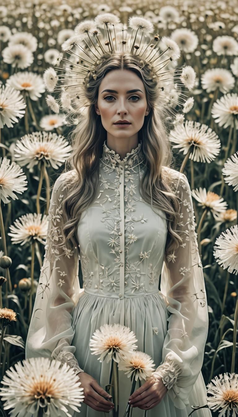 Dreamy Portrait of Ghostly Woman in Surrealist Style