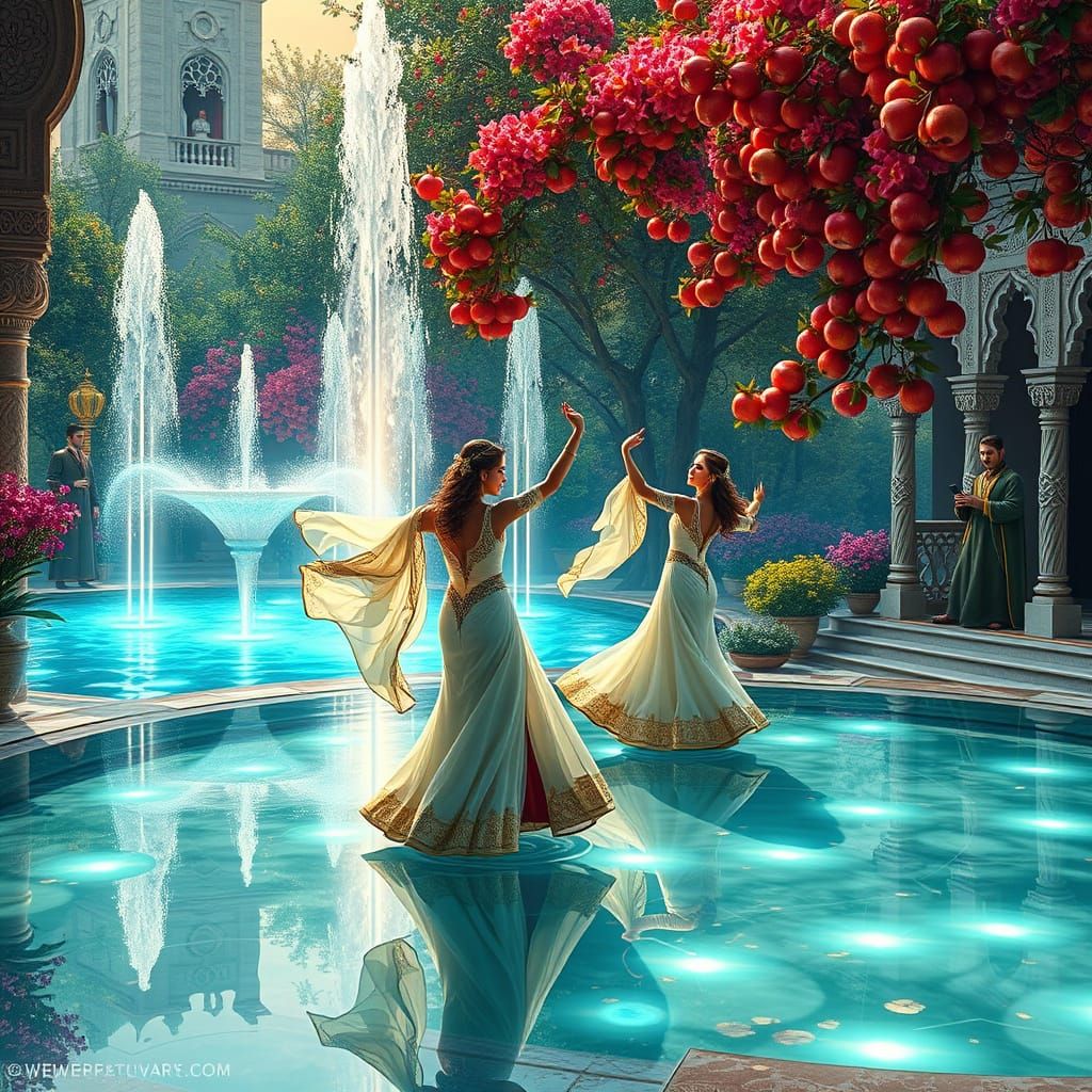 Persian Dancers in Royal Gardens