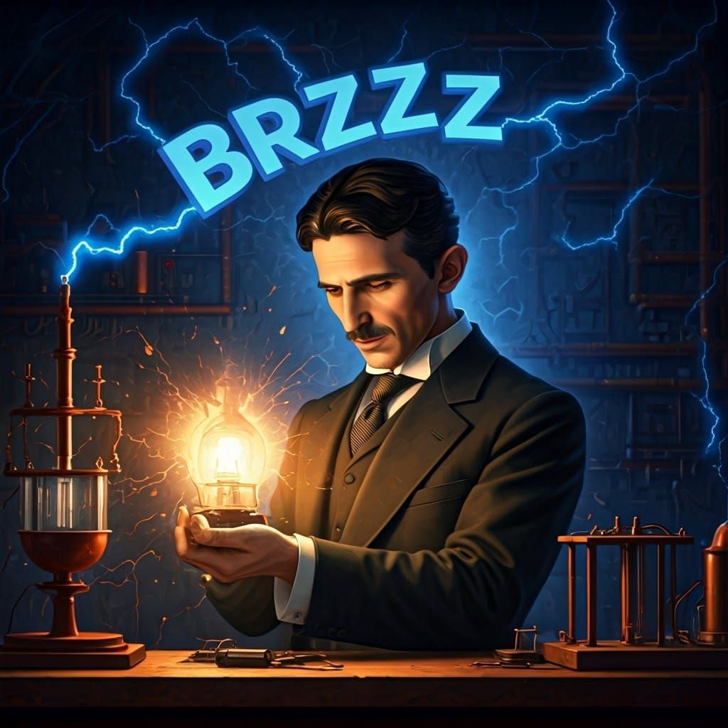 Tesla's Electrifying Experiment: Sparks and Innovation