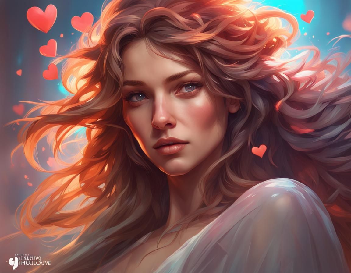 Detailed Portrait of Falling in Love, Trending Art