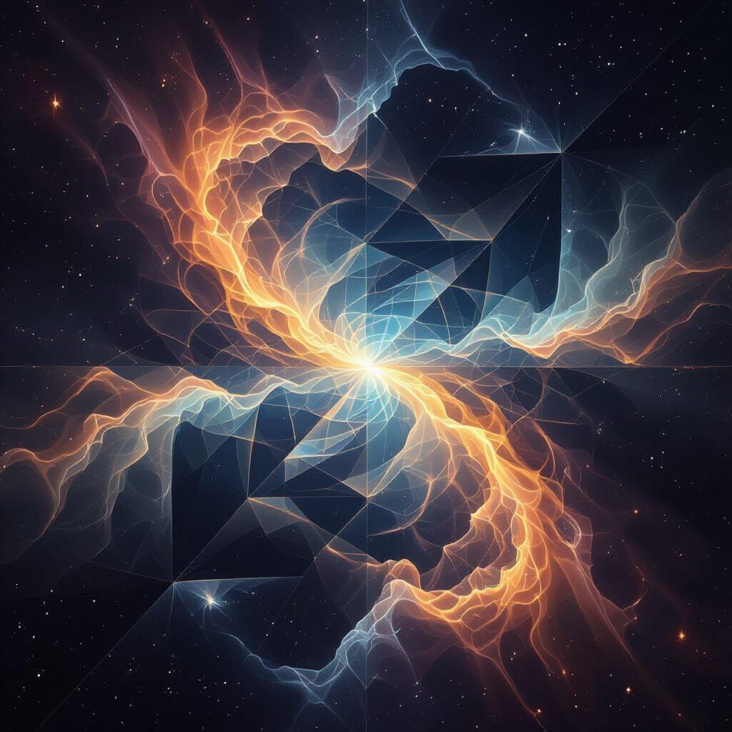 Ethereal Cosmic Void with Mirroring Patterns