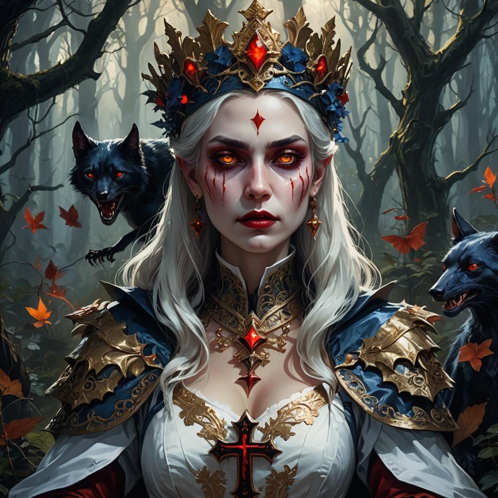 Vampire Queen as Night Nurse in Mystical Forest